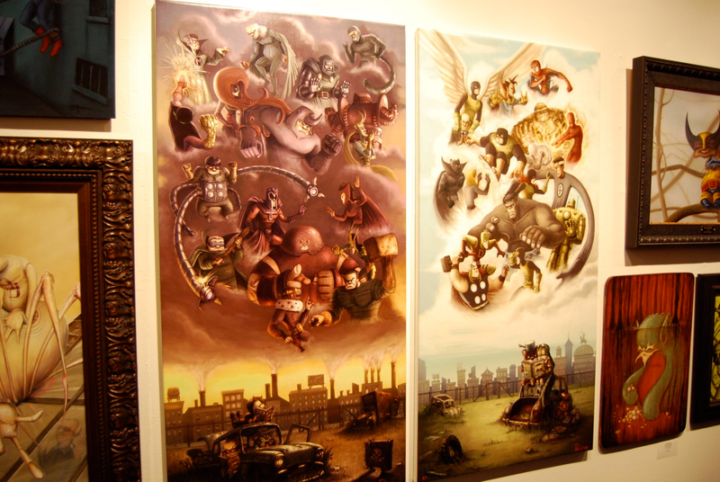 Illustration for article titled Trippy Re-Interpretations of Stan Lee's Comic Book Characters at Art Show